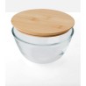 Saladier personnalisé en verre et bambou pas cher - Isabeau Matières : bambou Couleurs : brun impression haute définition