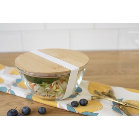 Saladier en verre et bambou Isabeau