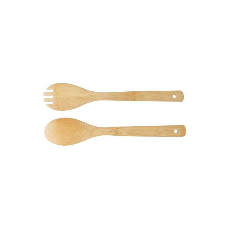 Lot de 2 couverts à salade s en bambou - Charlotte Matières : bambou Couleurs : brun cadeau entreprise pas cher