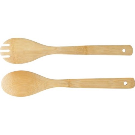 Lot de 2 couverts à salade s en bambou - Charlotte Matières : bambou Couleurs : brun cadeau entreprise pas cher