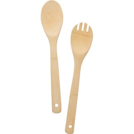 Lot de 2 couverts à salade s en bambou - Charlotte Matières : bambou Couleurs : brun impression haute définition