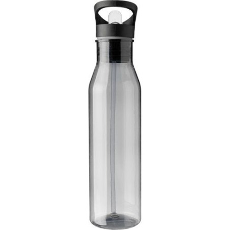 Gourde  de 730 ml en rPET avec paille personnalisée Manfred Matières : PET recyclé Couleurs : noir