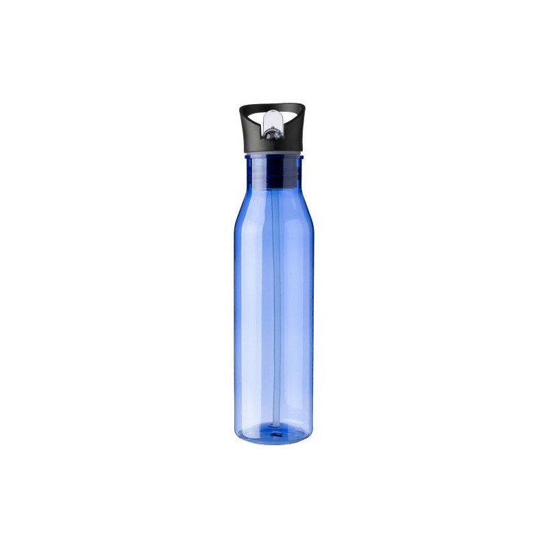 Gourde  de 730 ml en rPET avec paille personnalisée Manfred Matières : PET recyclé Couleurs : noir marquage laser ultra précis