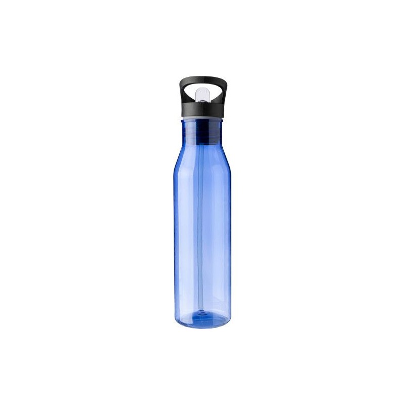 Gourde  de 730 ml en rPET avec paille personnalisée Manfred Matières : PET recyclé Couleurs : noir objet promotionnel éco-respon