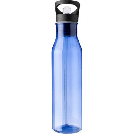 Gourde  de 730 ml en rPET avec paille personnalisée Manfred Matières : PET recyclé Couleurs : noir objet promotionnel éco-respon