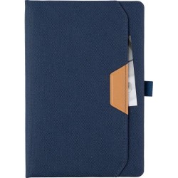 Carnet A5  en rPET personnalisé - Thorsten Matières : polyester Couleurs : bleu personnalisation rapide en France