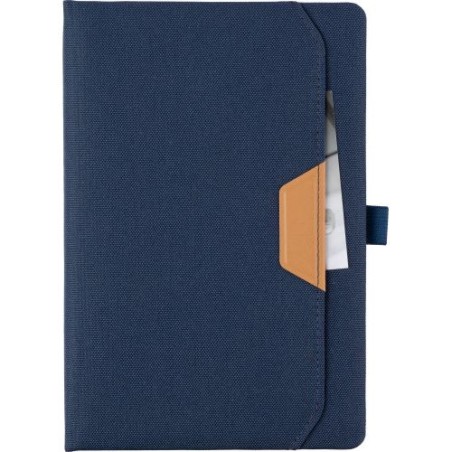 Carnet A5  en rPET personnalisé - Thorsten Matières : polyester Couleurs : bleu personnalisation rapide en France