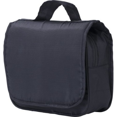 Trousse de toilette suspendable personnalisée en polyester Merrick Matières : nylon Couleurs : noir personnalisable avec votre l