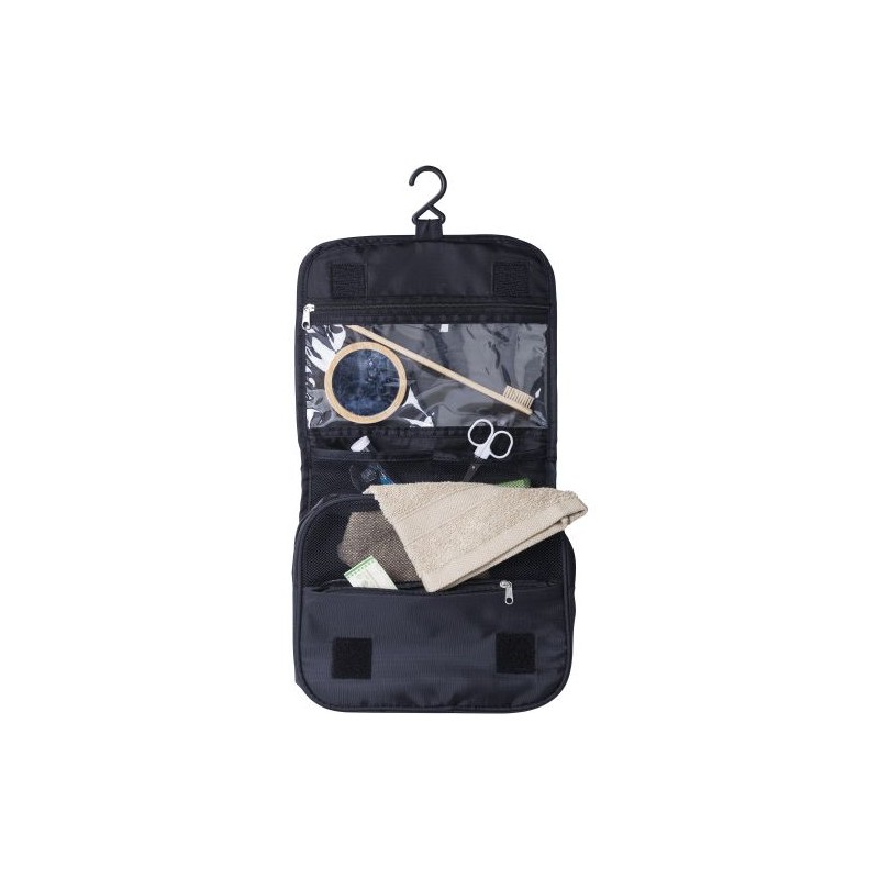 Trousse de toilette suspendable personnalisée en polyester Merrick Matières : nylon Couleurs : noir impression haute définition