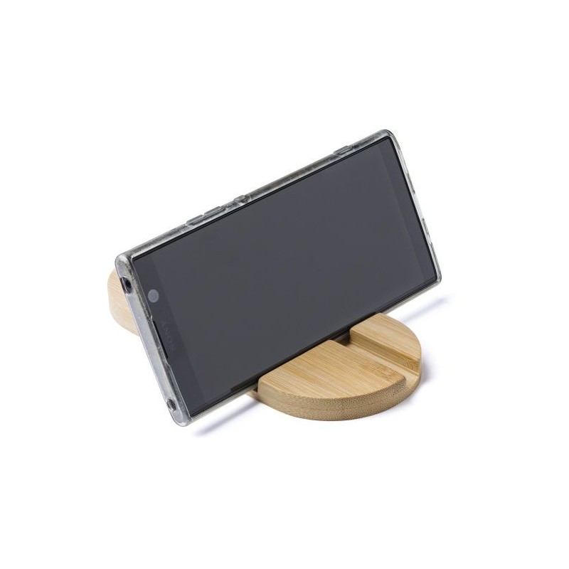 Support Élégant Pratique Personnalisé de Téléphone et Tablette Eamon Matières : bambou Couleurs : brun goodies publicitaire évén