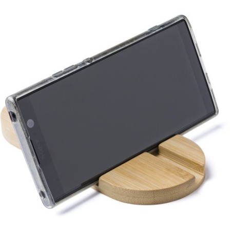 Support Élégant Pratique Personnalisé de Téléphone et Tablette Eamon Matières : bambou Couleurs : brun goodies publicitaire évén