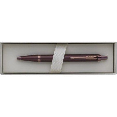 Stylo bille personnalisé luxe monochrome Parker IM Matières : métal Couleurs : gun cadeau entreprise pas cher
