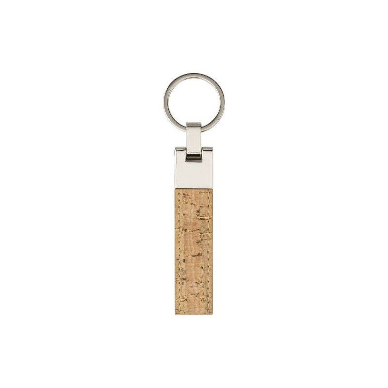 Porte-clés Éco-responsable en Liège et Métal - Elowen Matières : liège Couleurs : brun personnalisable avec votre logo