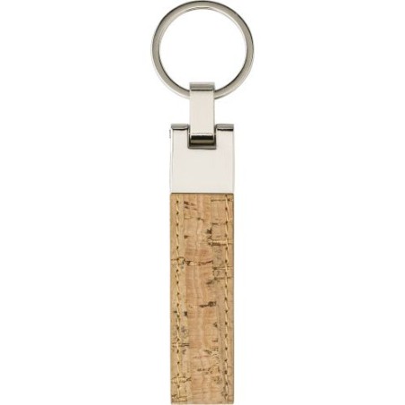 Porte-clés Éco-responsable en Liège et Métal - Elowen Matières : liège Couleurs : brun personnalisable avec votre logo