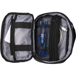 Étui de voyage personnalisable en polyester - Jace Matières : polyester Couleurs : anthracite marquage laser ultra précis