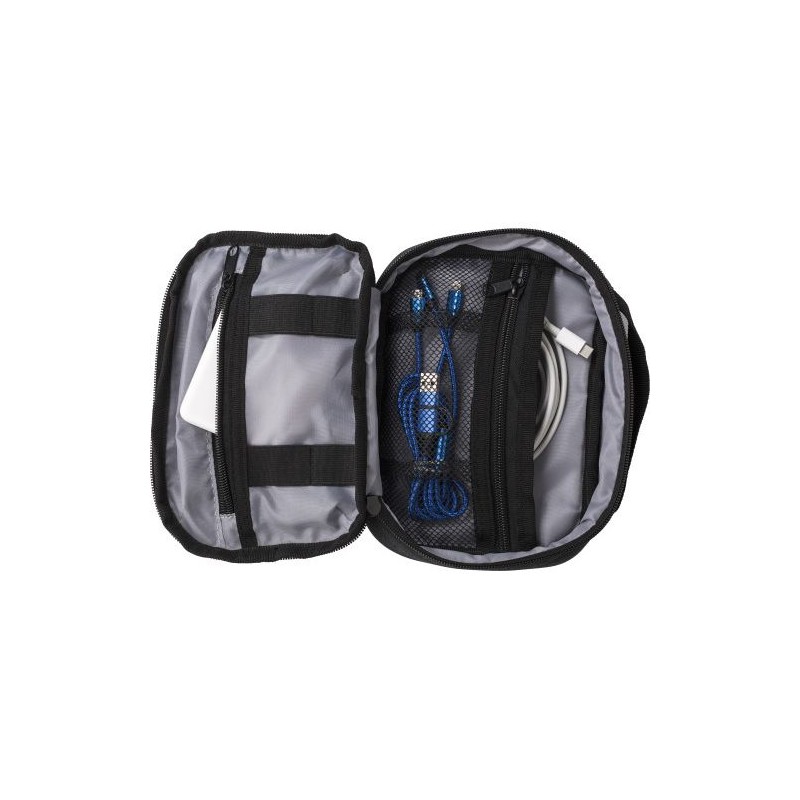 Étui de voyage personnalisable en polyester - Jace Matières : polyester Couleurs : anthracite marquage laser ultra précis