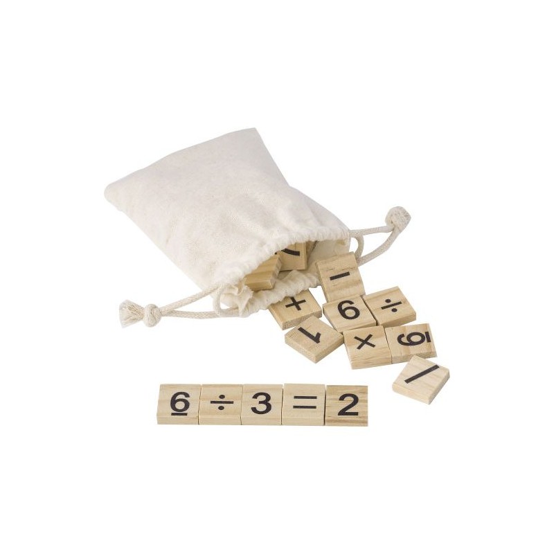 Jeu éducatif personnalisé en pin de chiffres - Ezekiel Matières : bois Couleurs : brun personnalisable avec votre logo