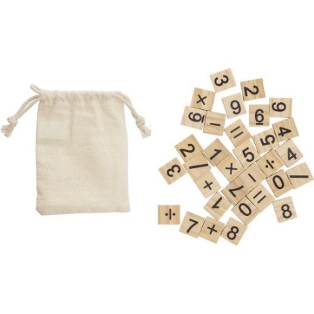 Jeu éducatif personnalisé en pin de chiffres - Ezekiel Matières : bois Couleurs : brun cadeau entreprise pas cher