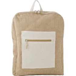 Sac à dos  et personnalisable en jute - Edison Matières : coton Couleurs : brun