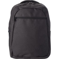 Sac à dos porte-ordinateur en polyester 600D personnalisé Glynn Matières : nylon Couleurs : noir goodies publicitaire événementi