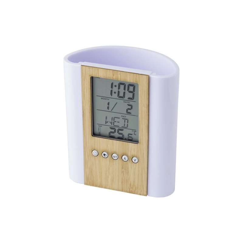 Pot à crayons multifonctions en bambou et plastique