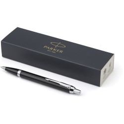 Stylo bille personnalisé luxe Parker IM Matières : métal Couleurs : noir marquage couleur éclatante