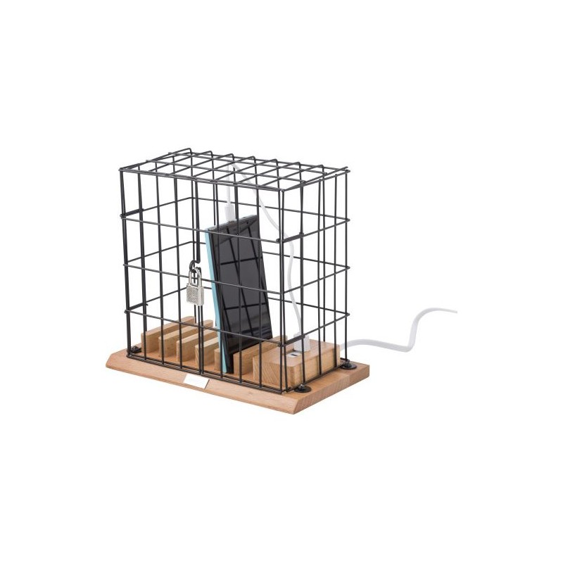 Support Smartphone Personnalisé Éco-responsable Adam Matières : bois Couleurs : noir impression haute définition