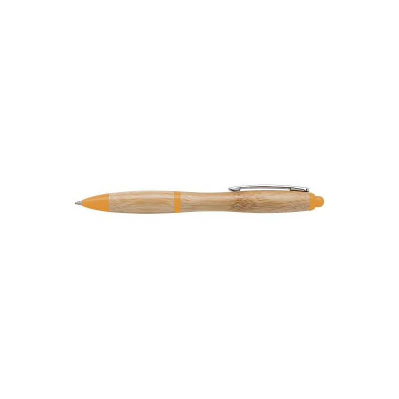 Stylo à bille personnalisé en bambou Hetty - Cadeau d'entreprise Matières : bambou Couleurs : orange personnalisable avec votre 