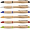 Stylo à bille personnalisé en bambou Hetty - Cadeau d'entreprise Matières : bambou Couleurs : orange marquage laser ultra précis