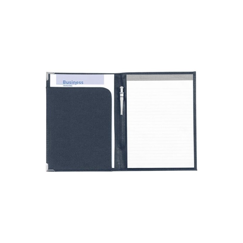 Conférencier A5 Éco-responsable Personnalisé en PU - Gia Matières : métal Couleurs : bleu marquage laser ultra précis