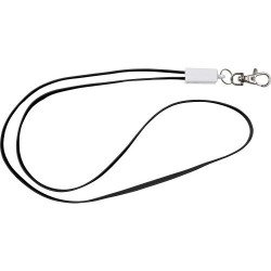 Lanyard personnalisé pratique avec prise USB Marguerite Matières : métal Couleurs : noir