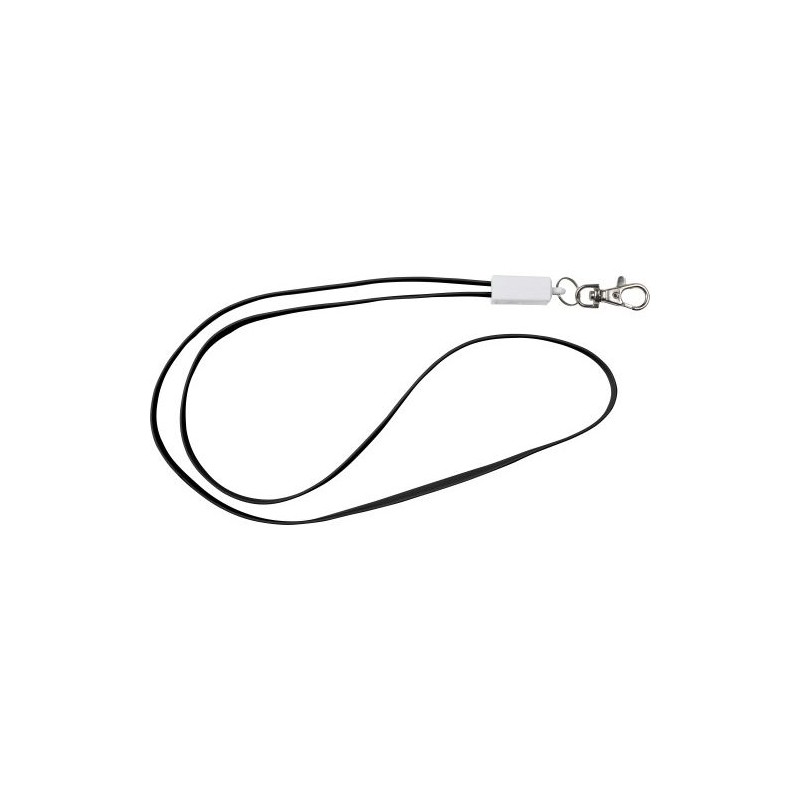 Lanyard personnalisé pratique avec prise USB Marguerite Matières : métal Couleurs : noir