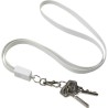 Lanyard personnalisé pratique avec prise USB Marguerite Matières : métal Couleurs : noir accessoire événementiel unique