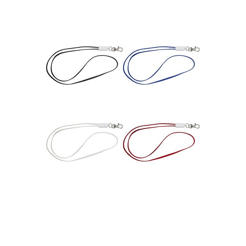 Lanyard personnalisé pratique avec prise USB Marguerite Matières : métal Couleurs : blanc objet promotionnel éco-responsable