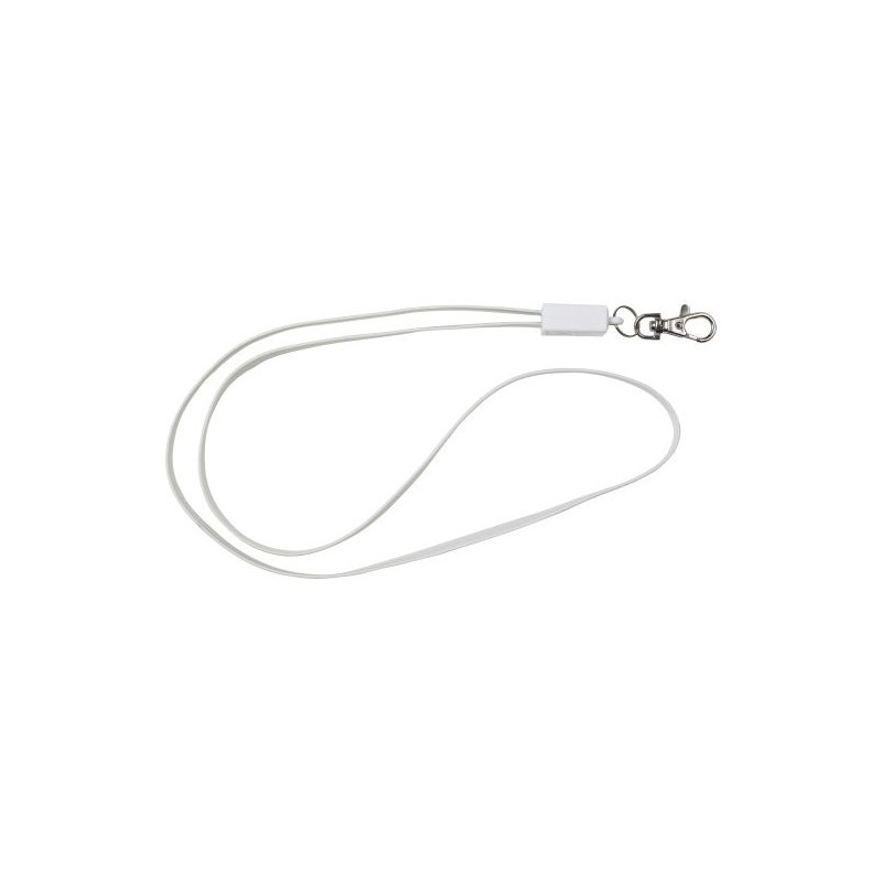 Lanyard personnalisé pratique avec prise USB Marguerite Matières : métal Couleurs : blanc personnalisation rapide en France