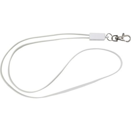 Lanyard personnalisé pratique avec prise USB Marguerite Matières : métal Couleurs : blanc personnalisation rapide en France