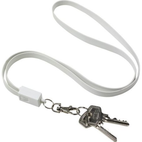 Lanyard personnalisé pratique avec prise USB Marguerite Matières : métal Couleurs : blanc personnalisation rapide en France