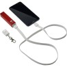 Lanyard personnalisé pratique avec prise USB Marguerite Matières : métal Couleurs : rouge goodies publicitaire durable