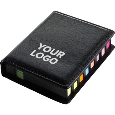 Etui personnalisé avec stickers et marque-pages Pierce Matières : papier Couleurs : noir goodies publicitaire événementiel