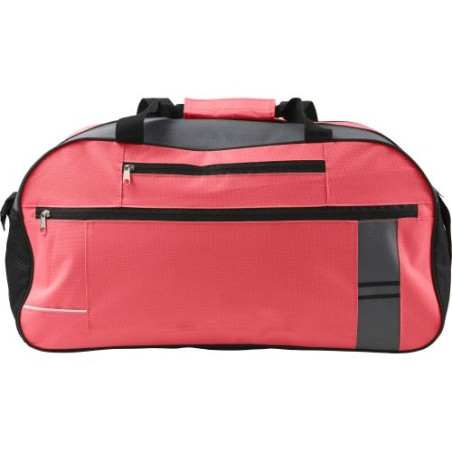 Sac de sport personnalisé en polyester 600D avec multiples poches Corinne Matières : polyester Couleurs : rouge objet promotionn