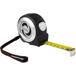 Mètre-ruban personnalisé pratique et précis en ABS de 5 m Maximus Matières : métal Couleurs : argenté cadeau entreprise pas cher