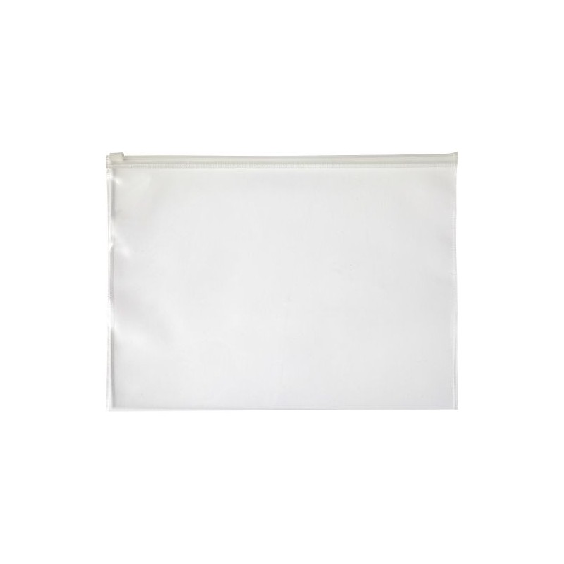 Porte-documents zippé A4 personnalisé en plastique - Nushi Matières : polypropylène (PP) Couleurs : naturel personnalisable avec