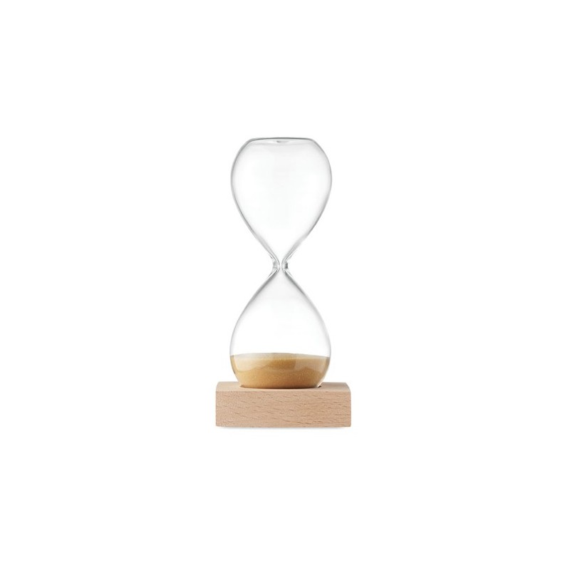 Sablier en verre  de 5 minutes personnalisé - Accessoire chic et pratique DESERT Matières : borosilicate Couleurs : beige goodie