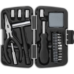 Boîte à outils personnalisable de 19 pièces - Objet publicitaire pratique Blaine Matières : plastique Couleurs : gris clair cade