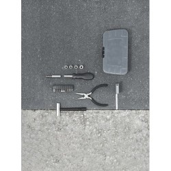 Boîte à outils personnalisable de 19 pièces - Objet publicitaire pratique Blaine Matières : plastique Couleurs : gris clair impr