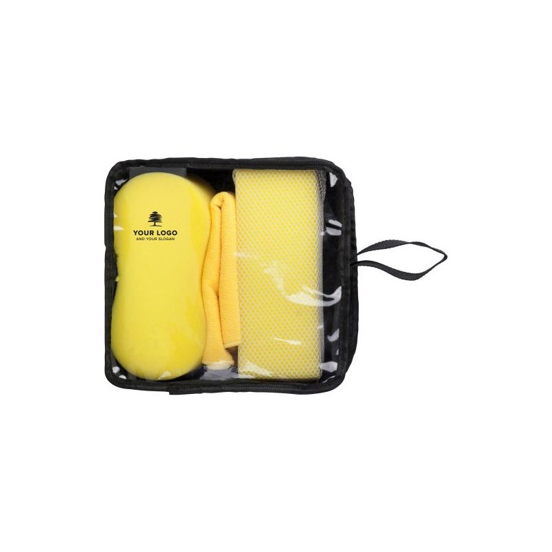 Kit  de nettoyage pratique et efficace pour voiture - Aaliyah Matières : polyester Couleurs : jaune personnalisable avec votre l