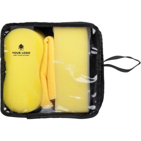 Kit  de nettoyage pratique et efficace pour voiture - Aaliyah Matières : polyester Couleurs : jaune personnalisable avec votre l
