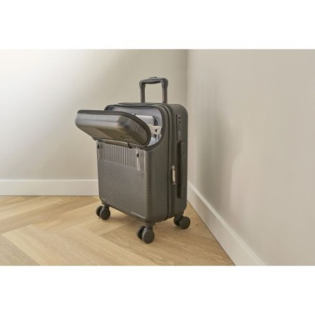 Trolley personnalisé rigide en ABS pas cher Ulf Matières : fer Couleurs : noir personnalisable avec votre logo