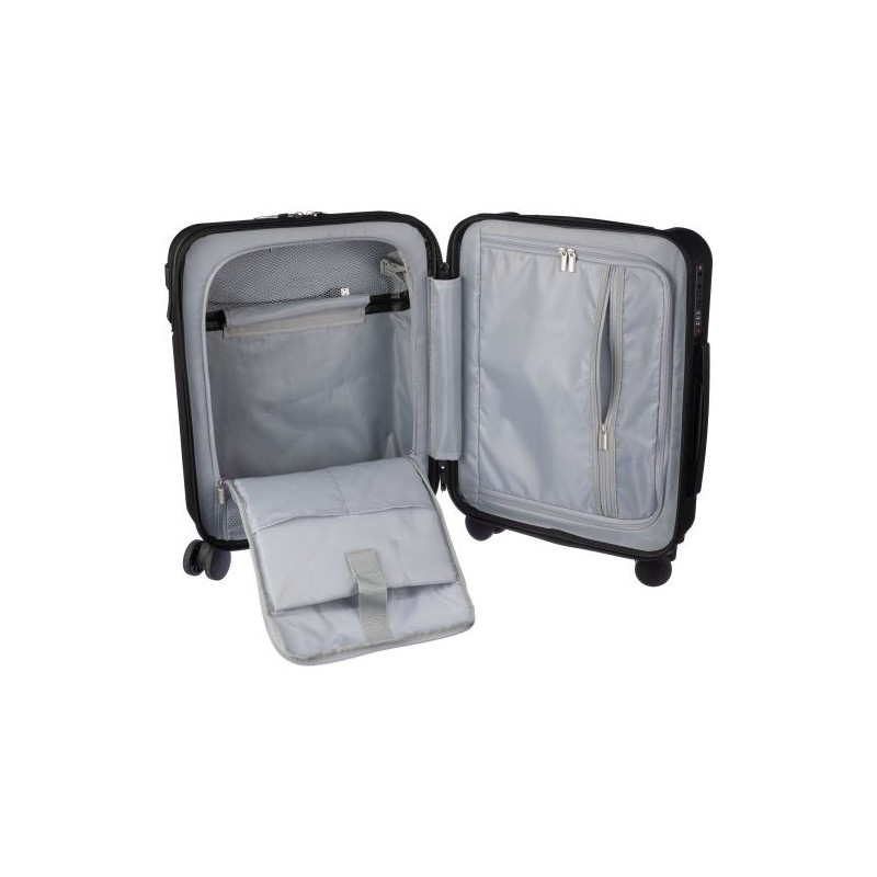 Trolley personnalisé rigide en ABS pas cher Ulf Matières : fer Couleurs : noir cadeau collaborateur premium