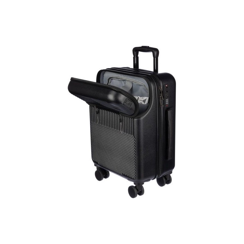 Trolley personnalisé rigide en ABS pas cher Ulf Matières : fer Couleurs : noir accessoire événementiel unique